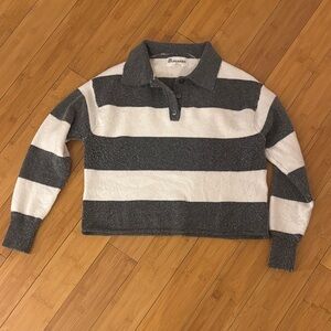 No Boundaries Gray and White Striped Top